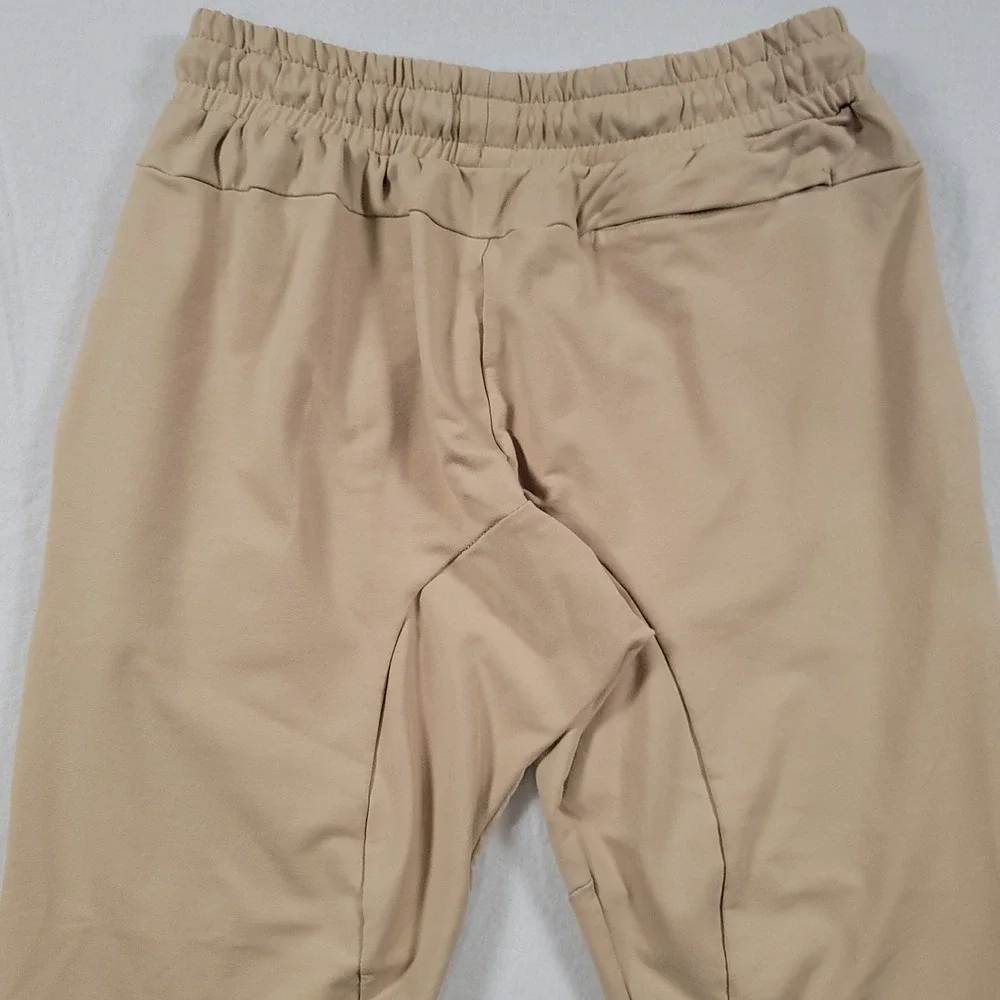 Vanquish Fitness Joggers Mens Medium Tan Slim Stretch Drawstring Pants